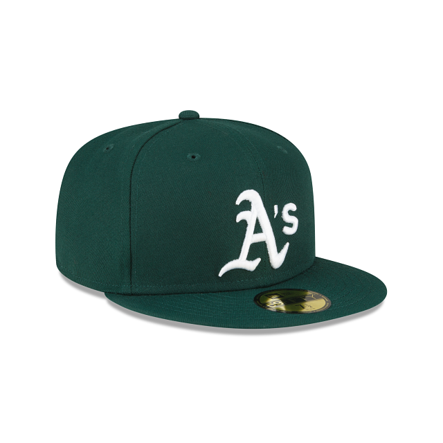 Men's New Era Green Oakland Athletics Cooperstown Collection Logo 59FIFTY Fitted Hat