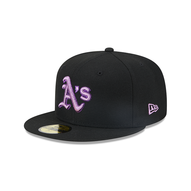 Lids Oakland Athletics New Era Metallic Pop 59FIFTY Fitted Hat - Black