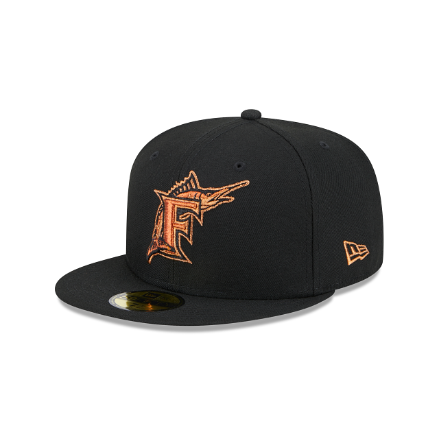 New Era Miami Marlins White Orange Pop Edition 59Fifty Fitted Cap