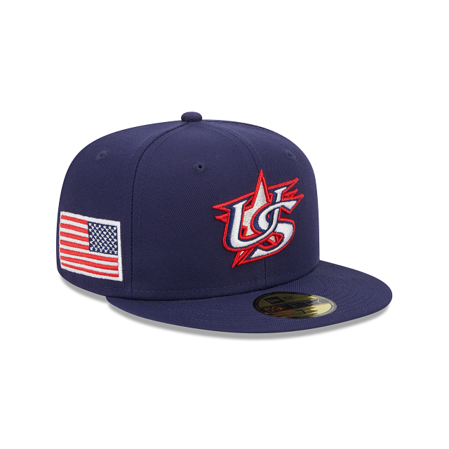USA 2023 World Baseball Classic (WBC) New Era 59Fifty Fitted Hat (Navy Grey  Under Brim)