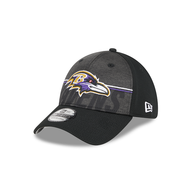 Baltimore Ravens New Era 2023 NFL Training Camp Black 39THIRTY Flex Fit Hat, S/M / Black