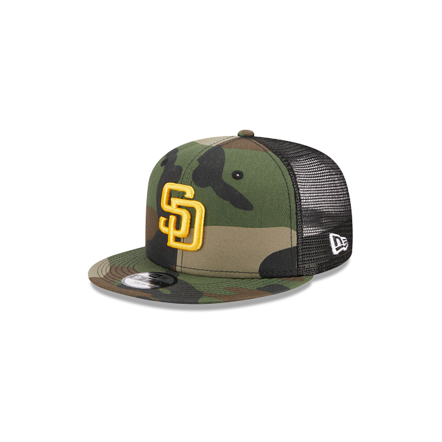 San Diego Padres New Era Chrome Camo A-Frame 9FIFTY Trucker Snapback Hat -  White