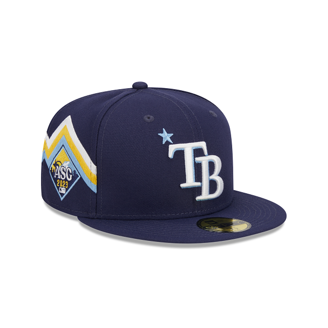 Officially Licensed MLB Men's New Era Logo 59FIFTY Fitted Hat - Rays