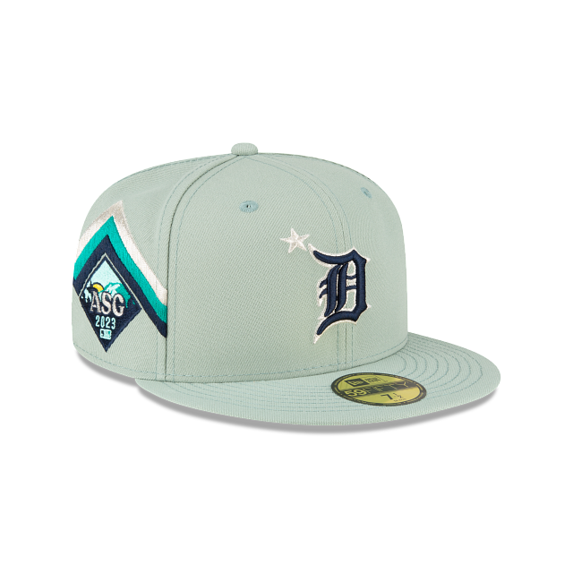 New Era Detroit Tigers Baseball Hat Mens 7 5/8 Blue Fitted Cap MLB Sports  Team