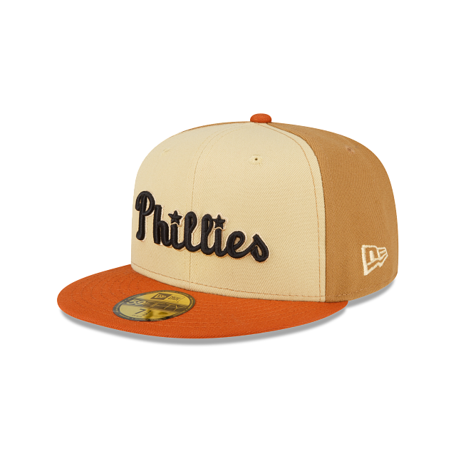 Philadelphia Phillies New Era Wheat 59FIFTY Fitted Hat - Tan