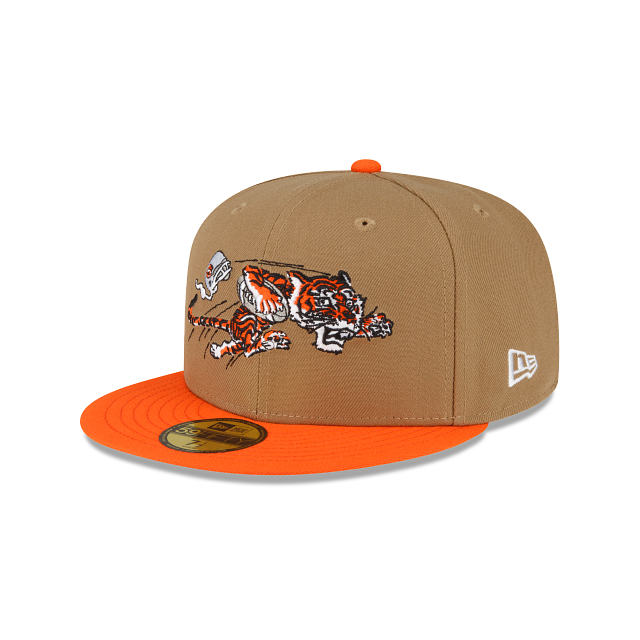 Cincinnati Bengals Throwback 59FIFTY Fitted Hat, Brown - Size: 7 5/8, NFL by New Era