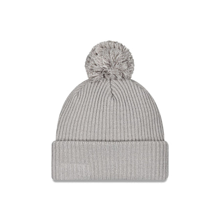 New Era Cap Gray Ribbed Pom Knit Hat