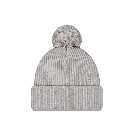 New Era Cap Gray Ribbed Pom Knit Hat