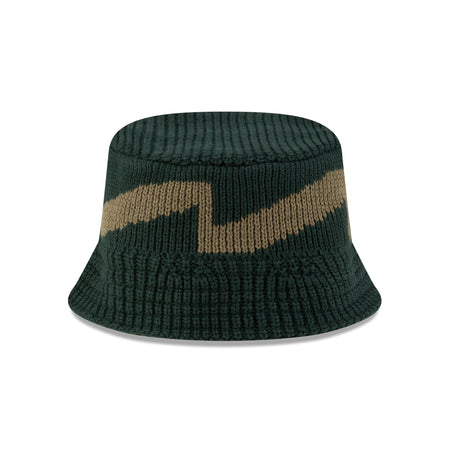 New Era Cap Knit Hat Pattern Dark Green Bucket Hat