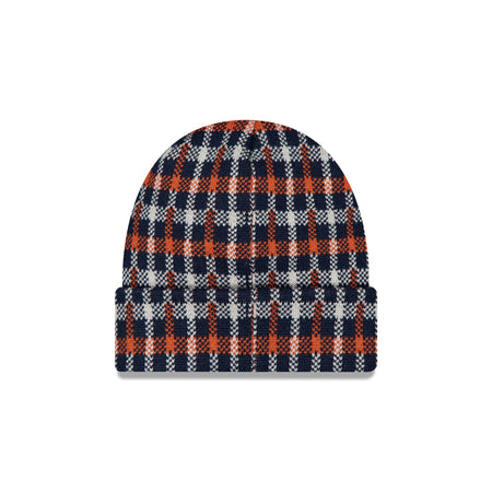 New Era Cap Block Check Black Cuff Knit Hat