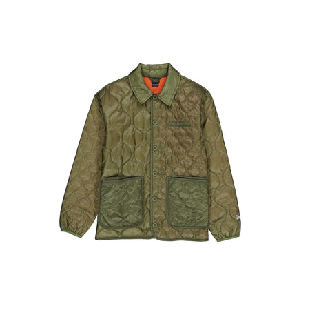 New Era Cap Quilted Button Up Dark Khaki Jacket