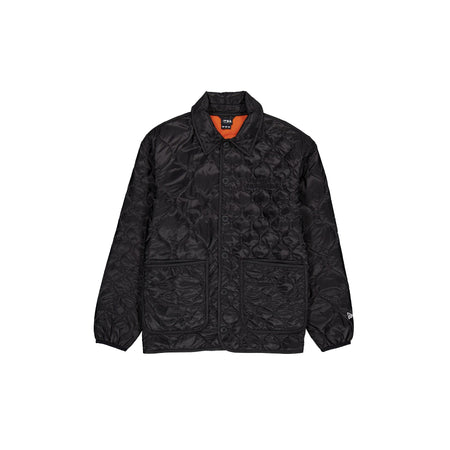 New Era Cap Quilted Button Up Black Jacket