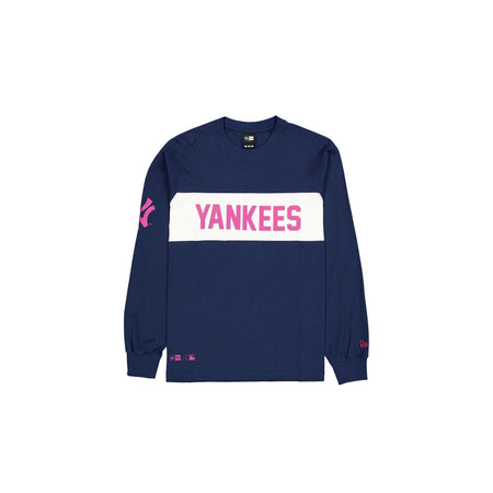 New York Yankees Color Block Dress Blues Long Sleeve T-Shirt