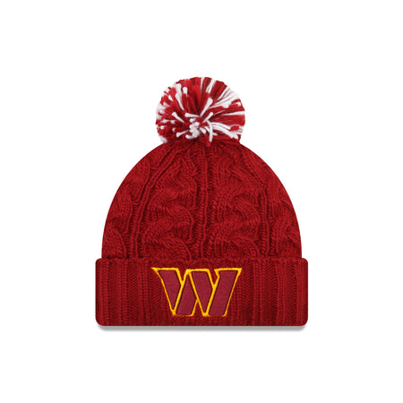 Washington Commanders Cozy Cable Women's Pom Knit Hat