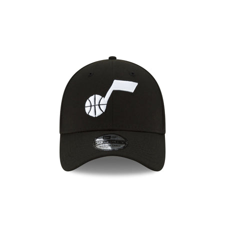 Utah Jazz Team Classic Black 39THIRTY Stretch Fit Hat