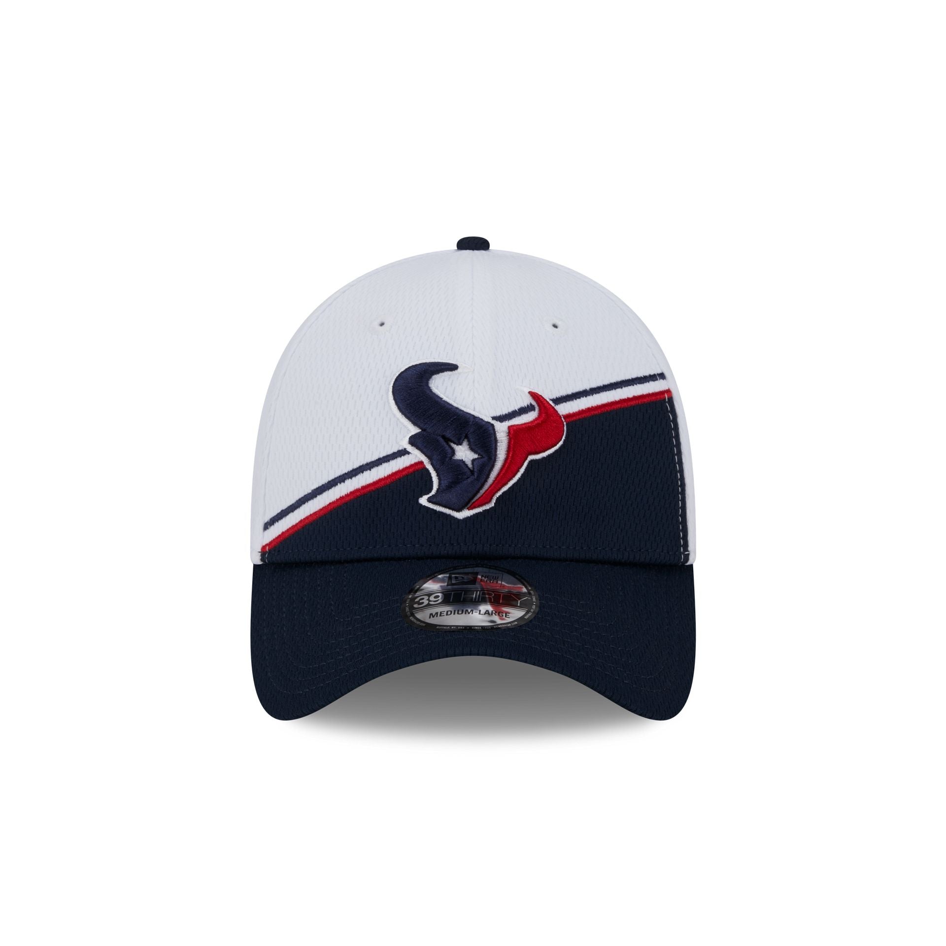 Houston Texans 2023 Sideline White 39THIRTY Stretch Fit Hat