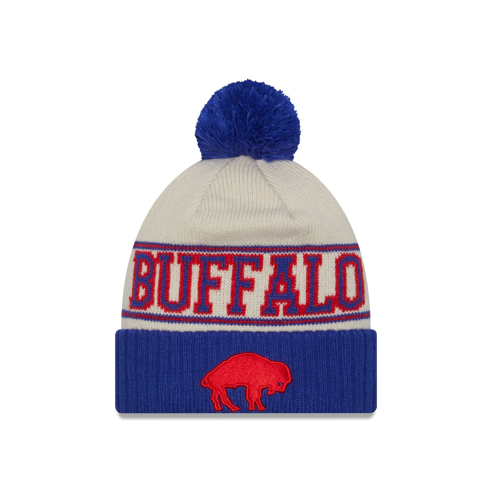 Buffalo Bills 2023 Cold Weather Historic Pom Knit New Era Cap