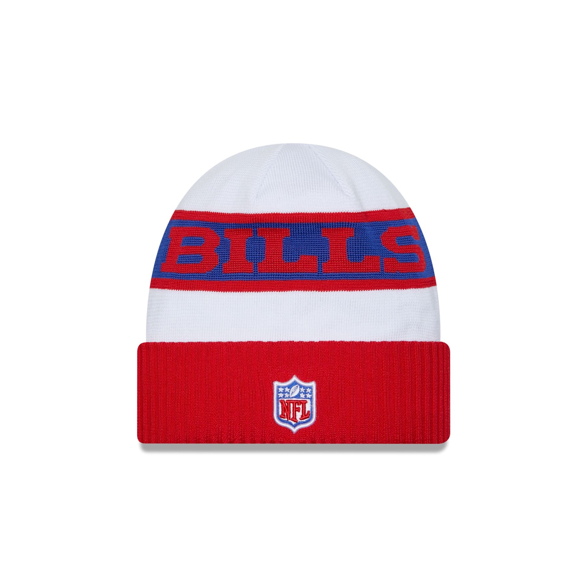 Buffalo Bills 2023 Cold Weather Historic Pom Knit Hat, White, NFL by New Era