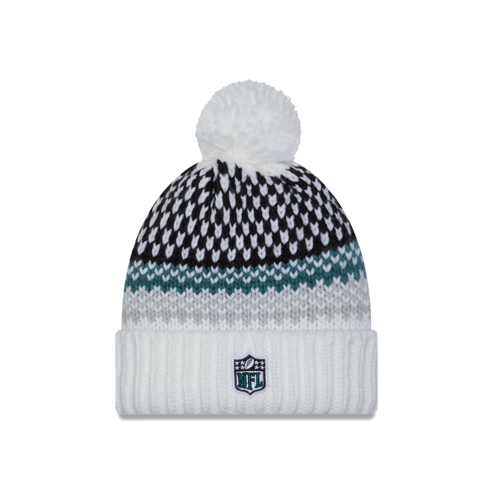 Men's New Era Black/Graphite Philadelphia Eagles Super Bowl LVII Cuffed Pom  Knit Hat