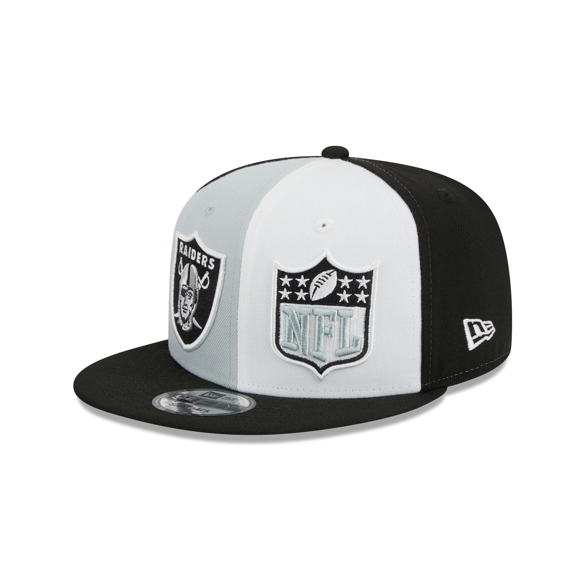 LAS VEGAS RAIDERS - 9FORTY Black & White NFL New Era Snapback Hat - NEW