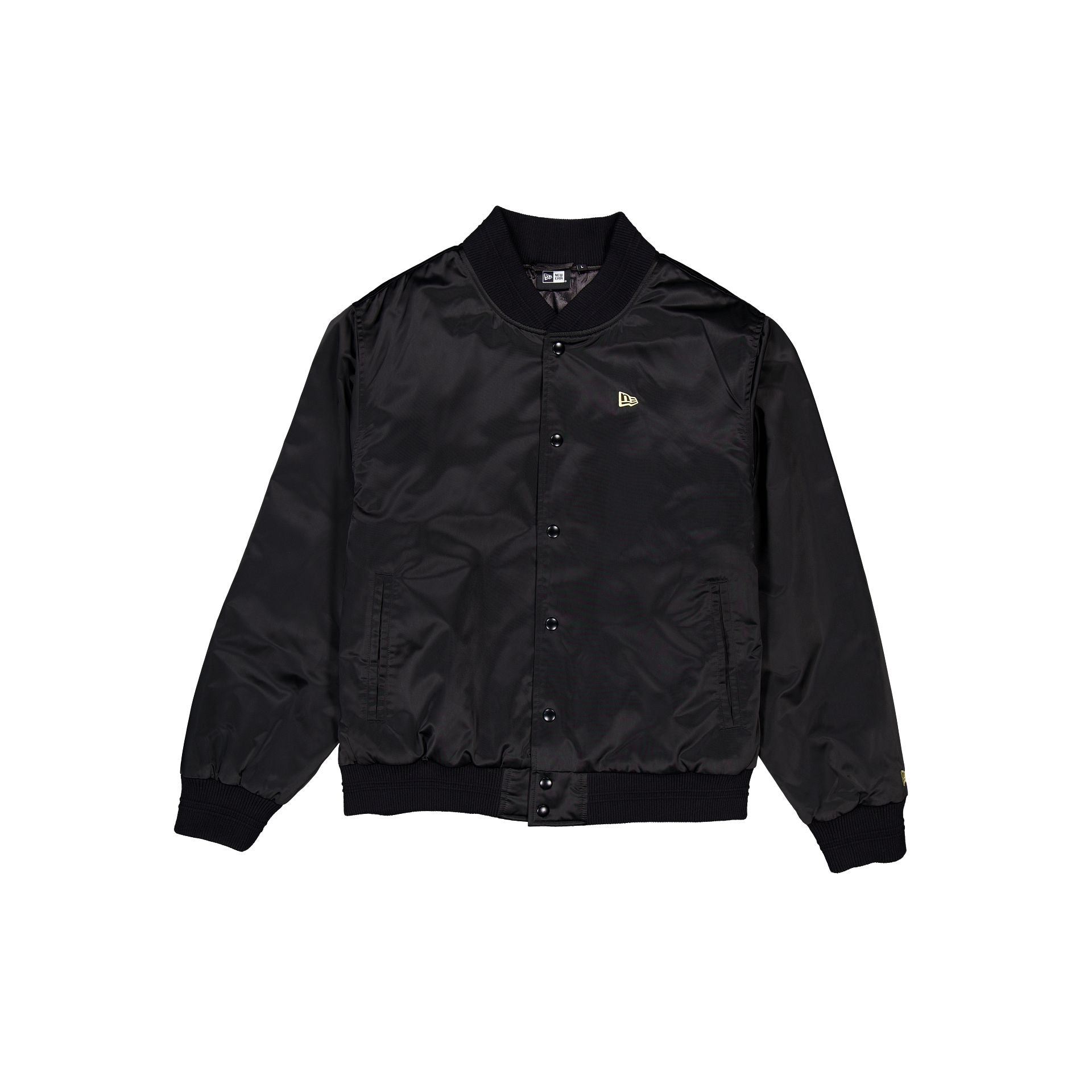 New Era Cap Essential Black Satin Bomber Jacket