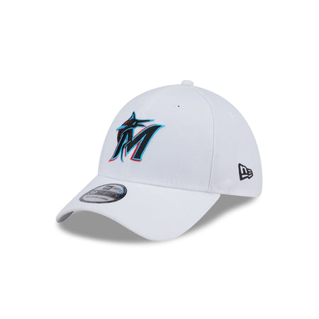 Miami Marlins Optic White 39THIRTY Stretch Fit Hat