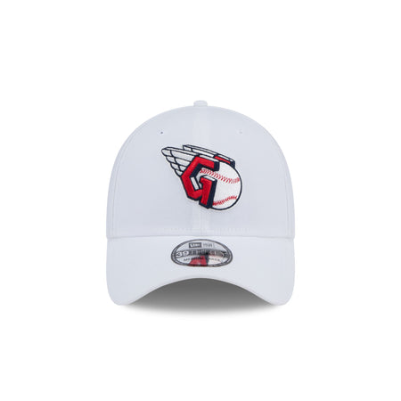 Cleveland Guardians Optic White 39THIRTY Stretch Fit Hat