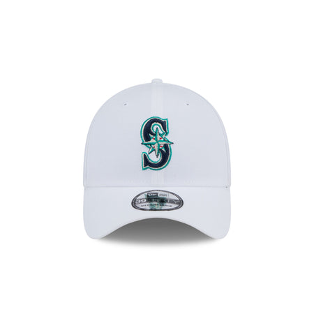 Seattle Mariners Optic White 39THIRTY Stretch Fit Hat