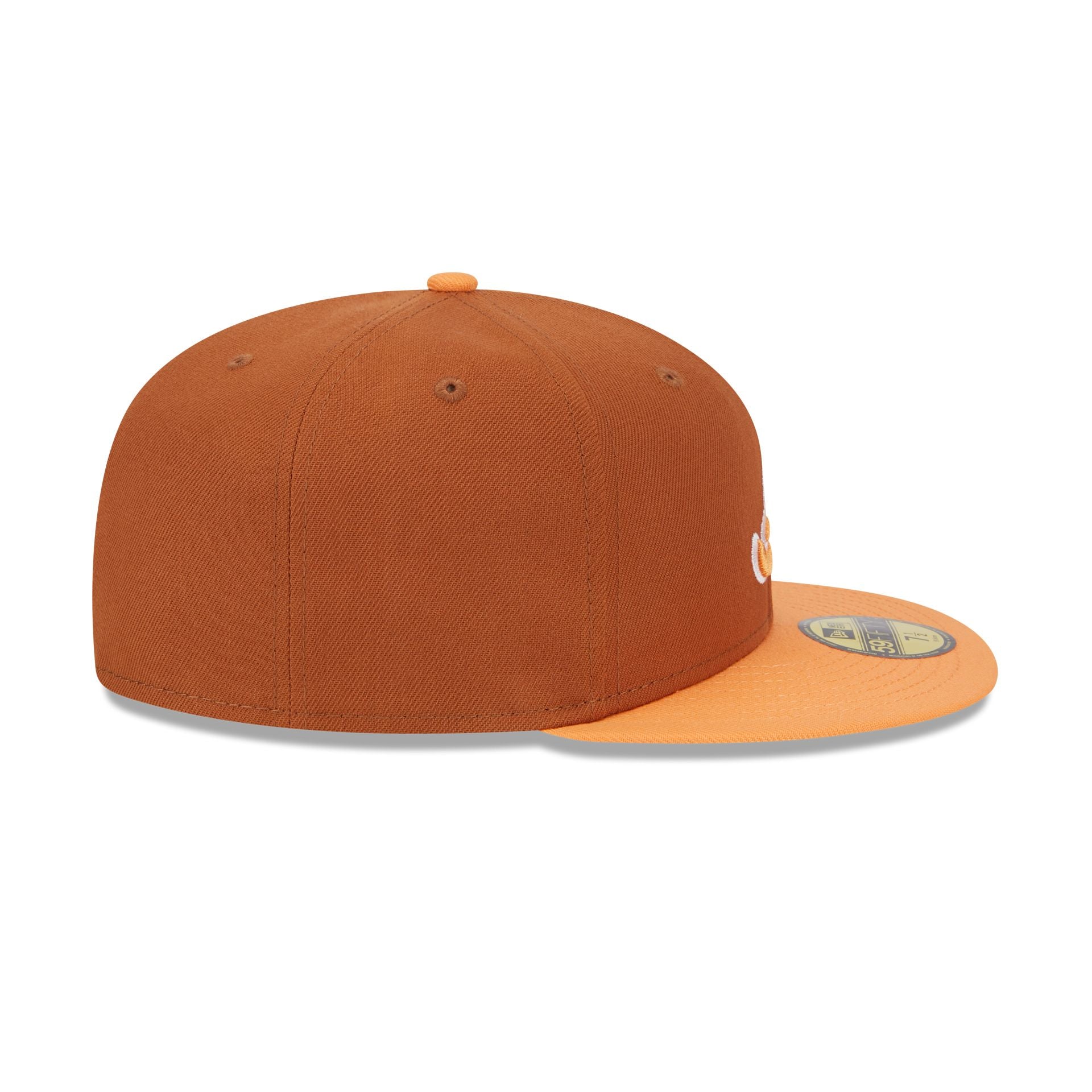 New Era Men s MLB Brown Orange Atlanta Braves Spring Color Basic Two Tone 59FIFTY Fitted Hat Brown 7