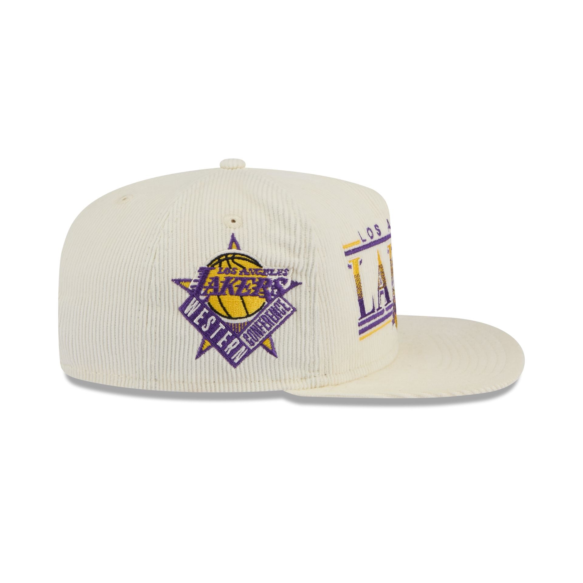 Los Angeles Lakers Throwback Corduroy Golfer Hat New Era Cap