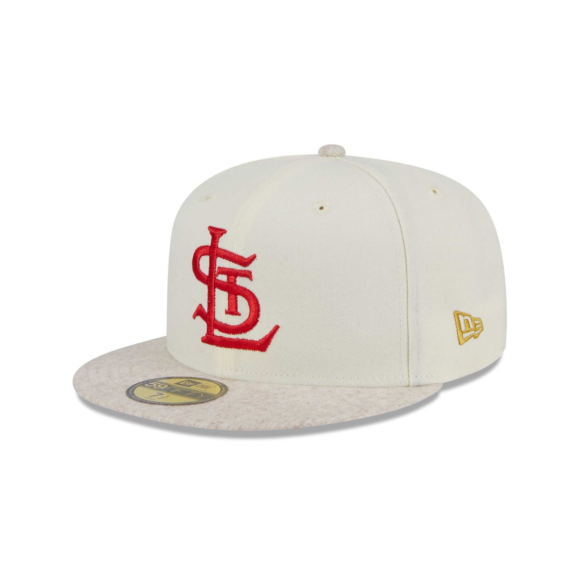 Men's St. Louis Cardinals New Era Stone/Black Chrome 59FIFTY Fitted Hat