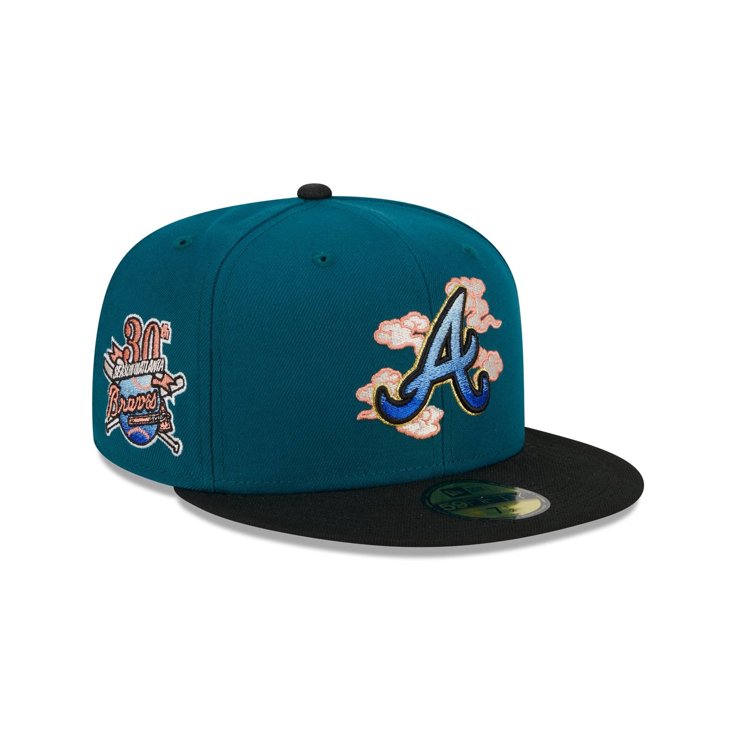 Shop New Era 59Fifty Atlanta Braves Sunflower Seeds Fitted Hat 70712075 blue