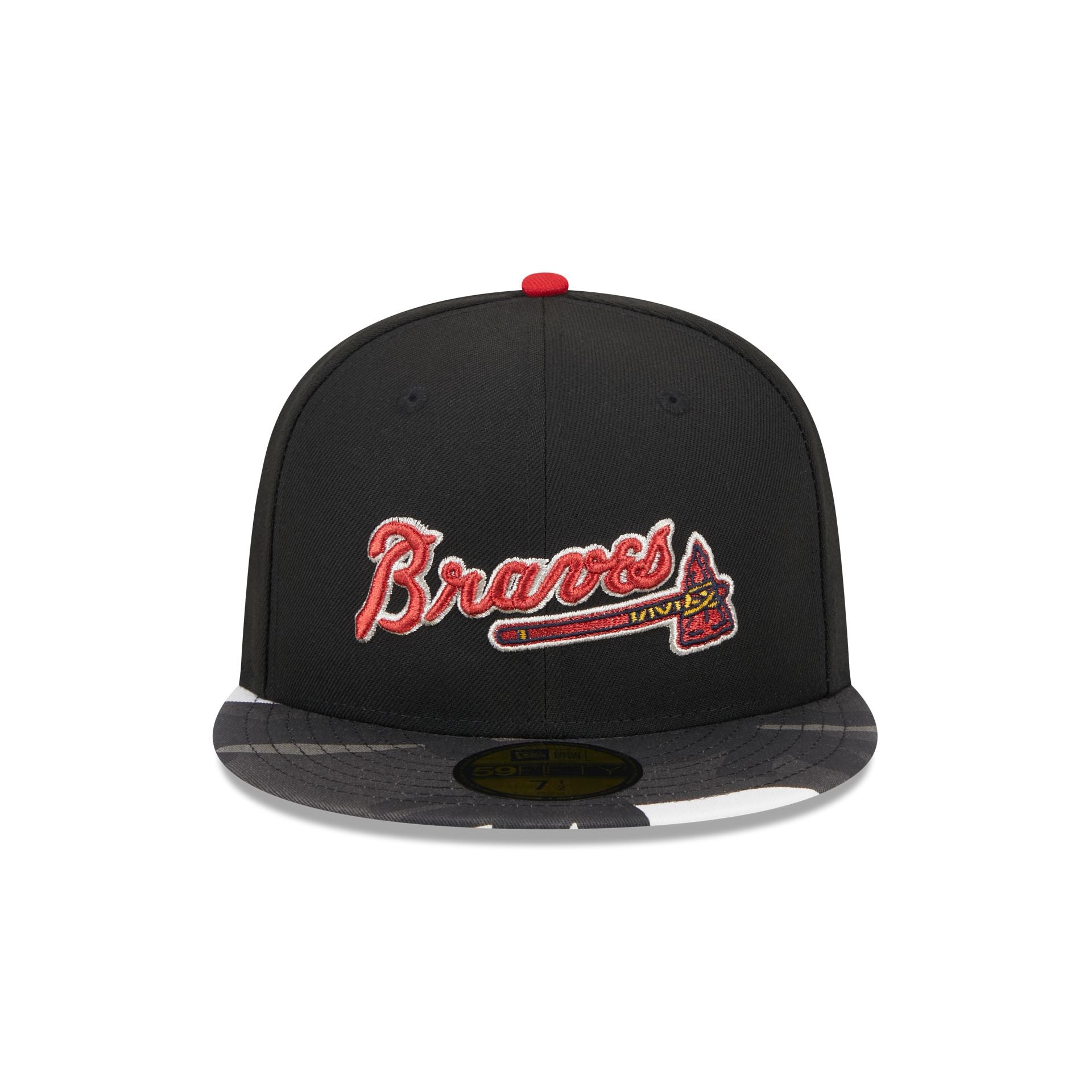 Atlanta Braves New Era Chrome Camo Undervisor 59FIFTY Fitted Hat - Black