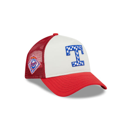 Texas Rangers Checkered Flag 9FORTY A-Frame Trucker Hat