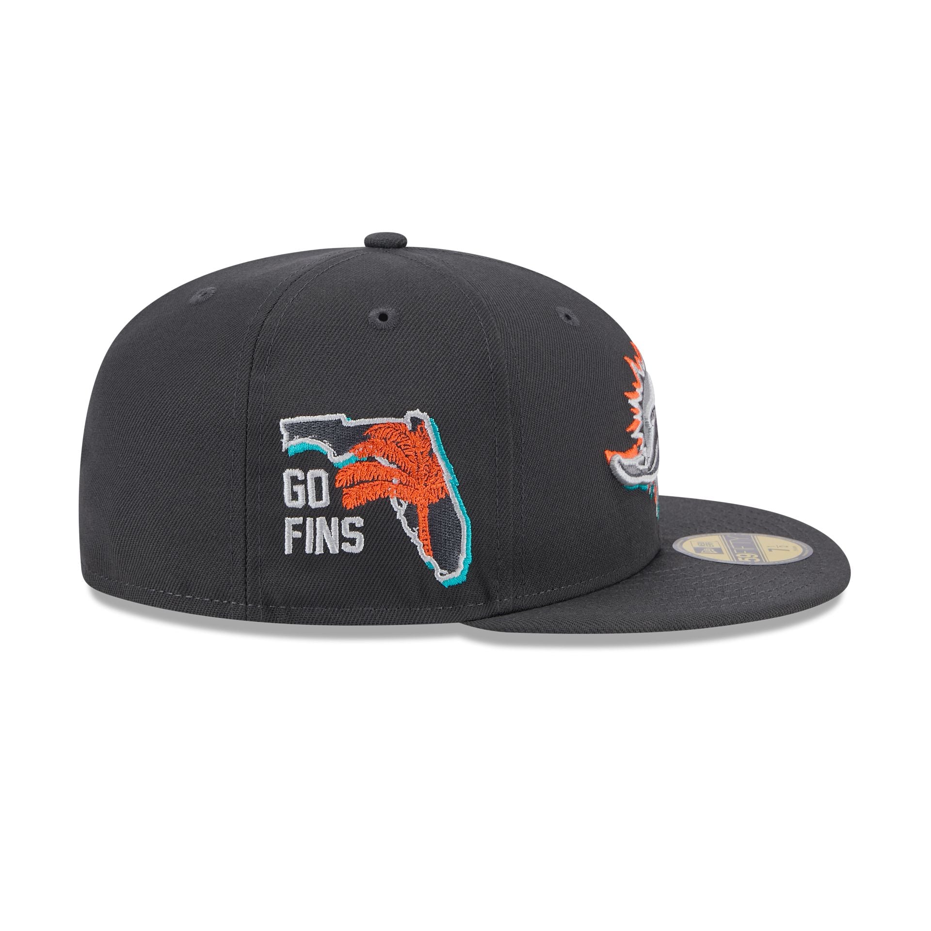 Miami Dolphins 2024 Draft Gray 59FIFTY Fitted Hat New Era Cap