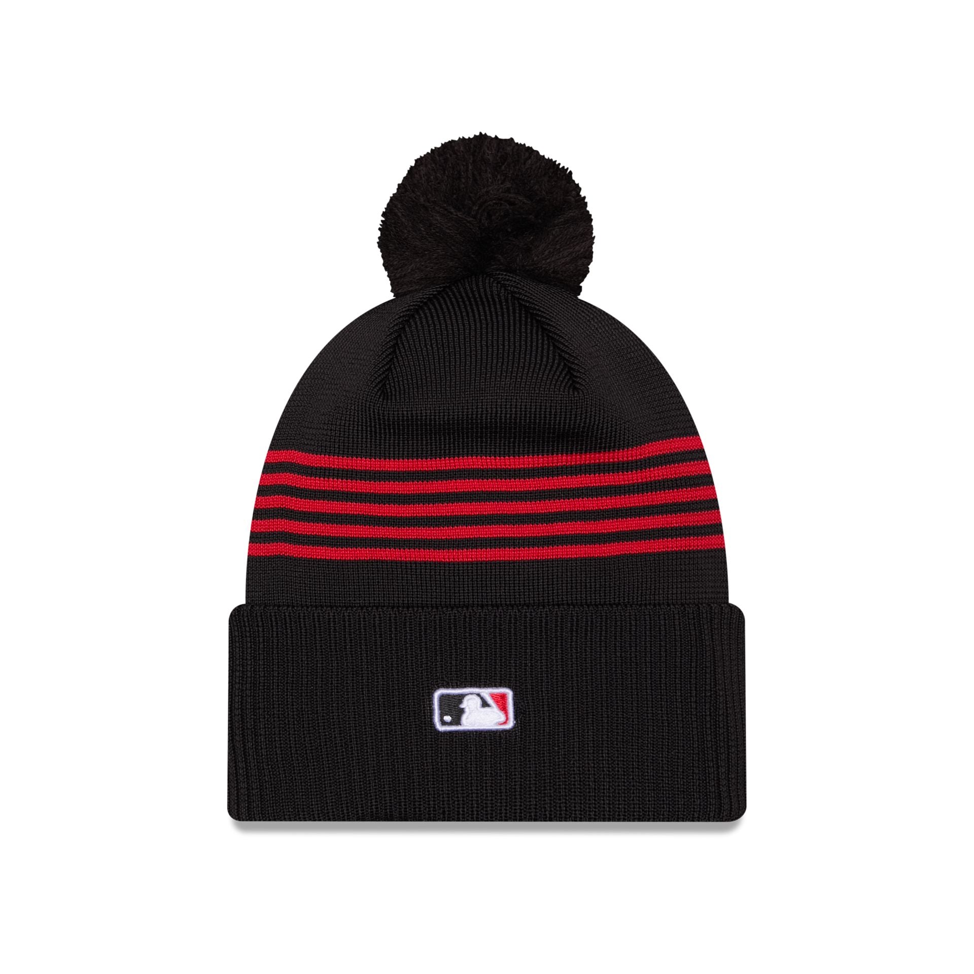 Cincinnati Reds City Connect Pom Knit Hat Black MLB by New Era