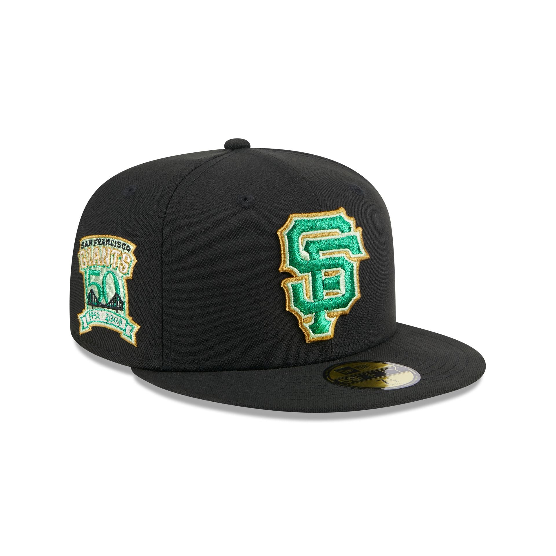 San Francisco Giants Metallic Green Pop 59FIFTY Fitted Hat, Black - Size: 8, MLB by New Era