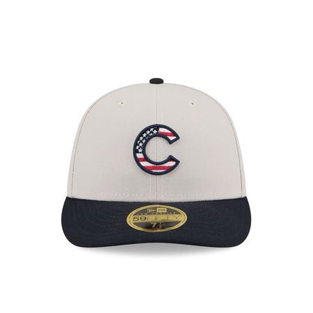 Chicago Cubs Independence Day 2024 Low Profile 59FIFTY Fitted Hat