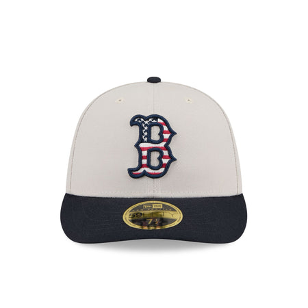 Boston Red Sox Independence Day 2024 Low Profile 59FIFTY Fitted Hat