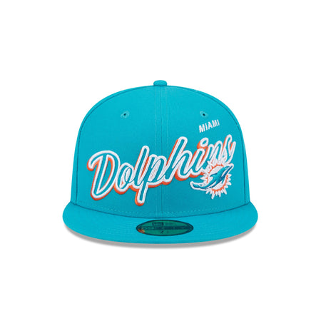 Miami Dolphins Script Sided 59FIFTY Fitted Hat