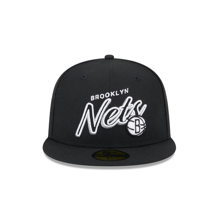 Brooklyn Nets Script Sided 59FIFTY Fitted Hat