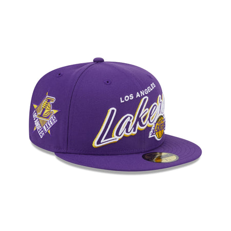 Los Angeles Lakers Script Sided 59FIFTY Fitted Hat