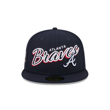 Atlanta Braves Script Sided 59FIFTY Fitted Hat