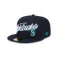 Seattle Mariners Script Sided 59FIFTY Fitted Hat