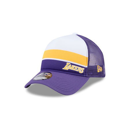 Los Angeles Lakers Color Block 9FORTY A-Frame Trucker Snapback Hat