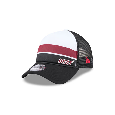 Miami Heat Color Block 9FORTY A-Frame Trucker Snapback Hat