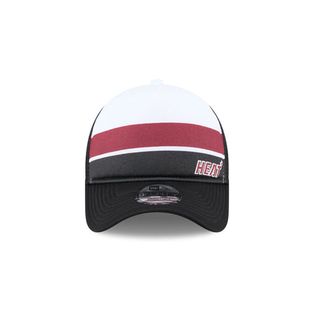 Miami Heat Color Block 9FORTY A-Frame Trucker Snapback Hat