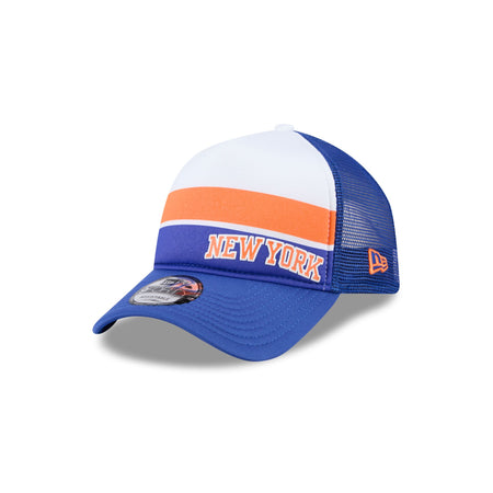 New York Knicks Color Block 9FORTY A-Frame Trucker Snapback Hat