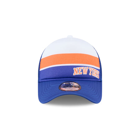 New York Knicks Color Block 9FORTY A-Frame Trucker Snapback Hat