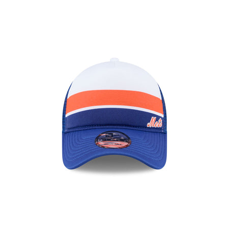 New York Mets Color Block 9FORTY A-Frame Trucker Snapback Hat